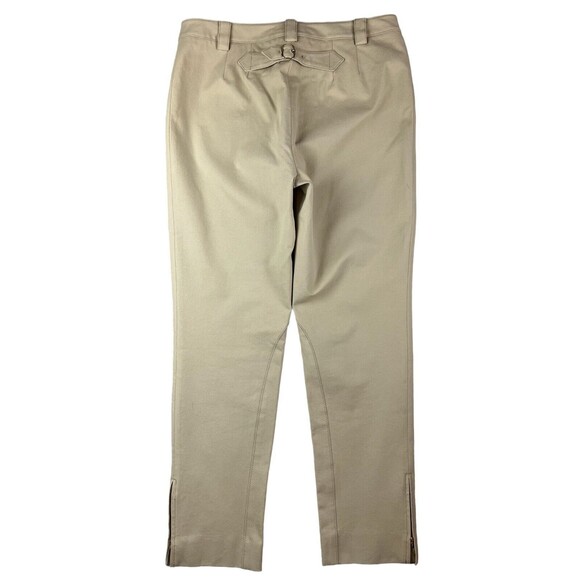 Worth Riding Style Casual Pants Size 12 Zip Ankles Khaki Beige Made in USA - Picture 2 of 8